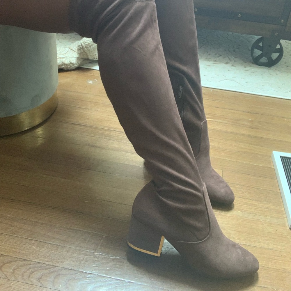 Chunky Heel Over the Knee Boots